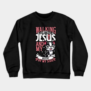 Jesus and dog - Boston Terrier Crewneck Sweatshirt